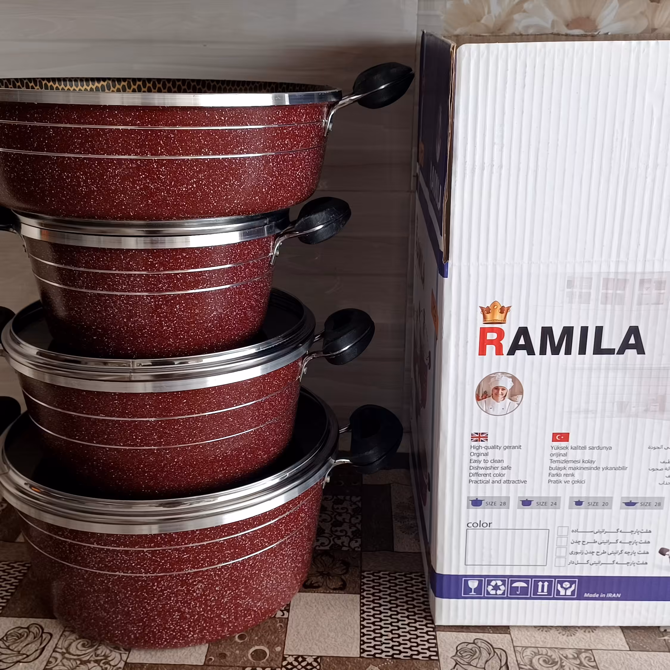 سرویس قابلمه گلدانی  زنبوری - 7 پارچه گلدانی - 14 پارچه گلدانی - هفت پارچه گلدانی زنبوری - 14 پارچه زنبوری گلدانی