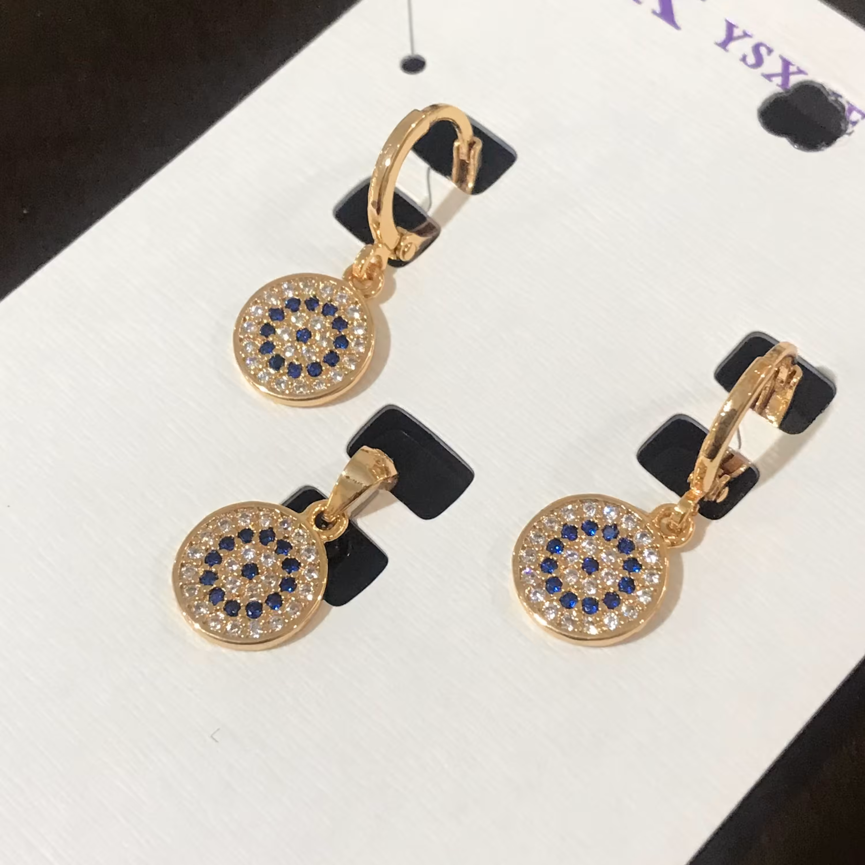 نیمست چشم نظر نگین دار ysxطلایی و نقره ای