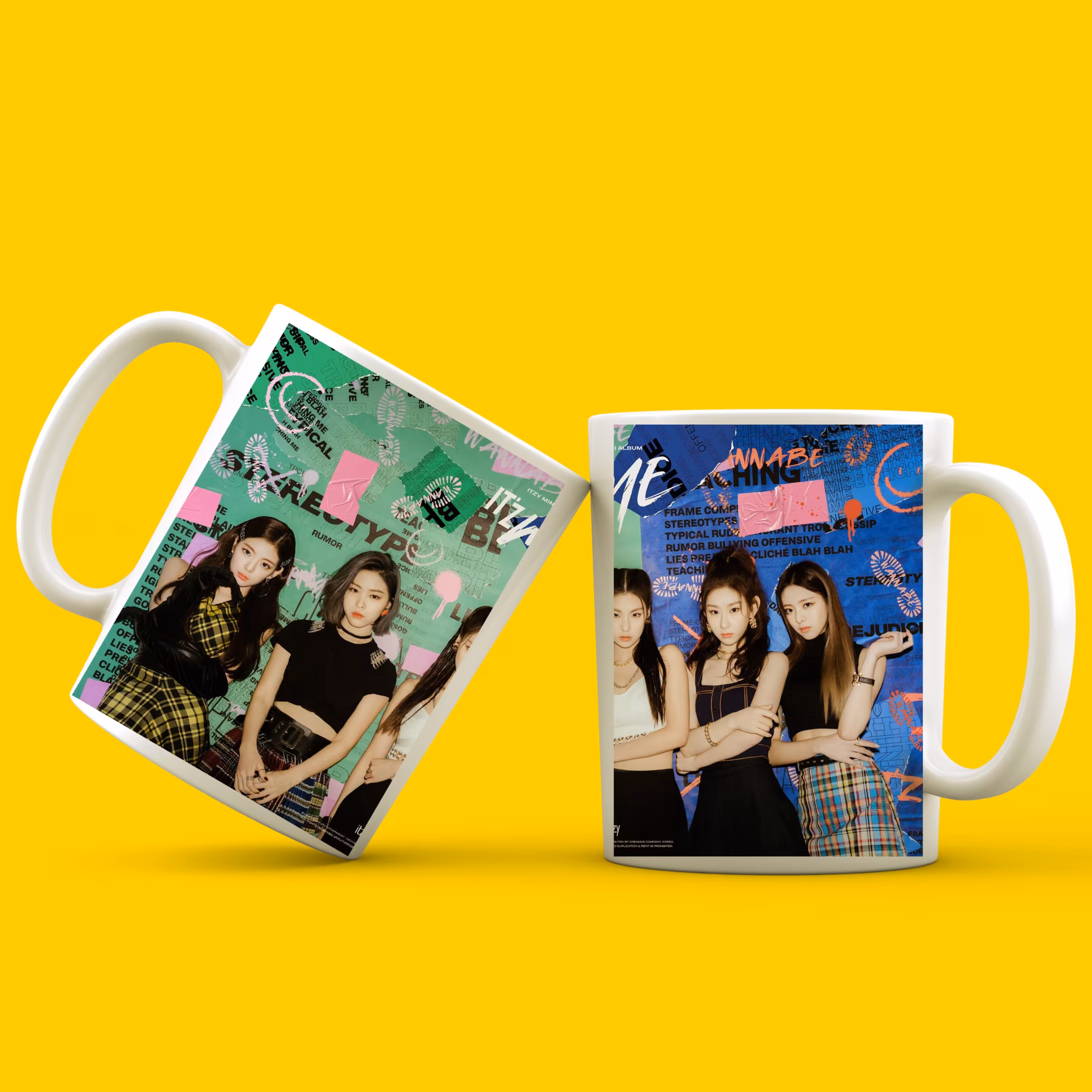 ماگ سرامیکی سفید طرح گروه ایتزی ( ITZY ) کد 01