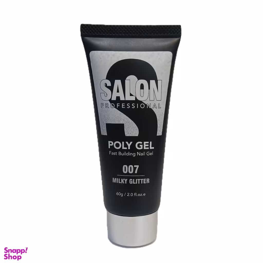 پلی ژل ناخن سالن کد 007 milky glitter