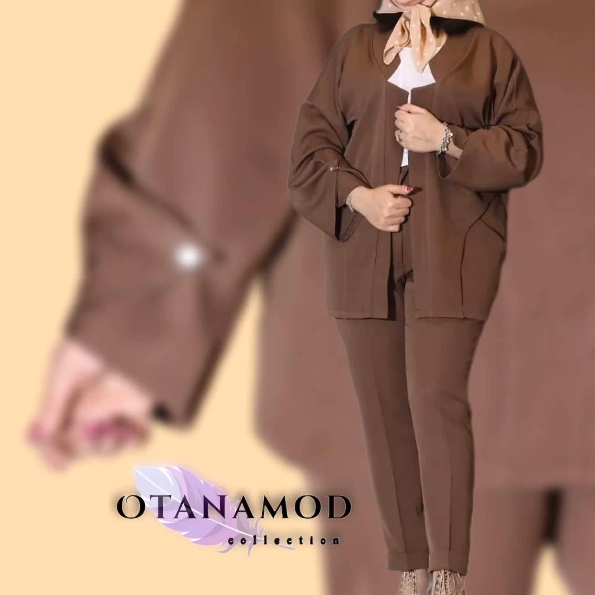 کت وشلوار سایز38تا48 مدل براونی دوخت تمیز وخاص قابل سفارش تا سایز 52