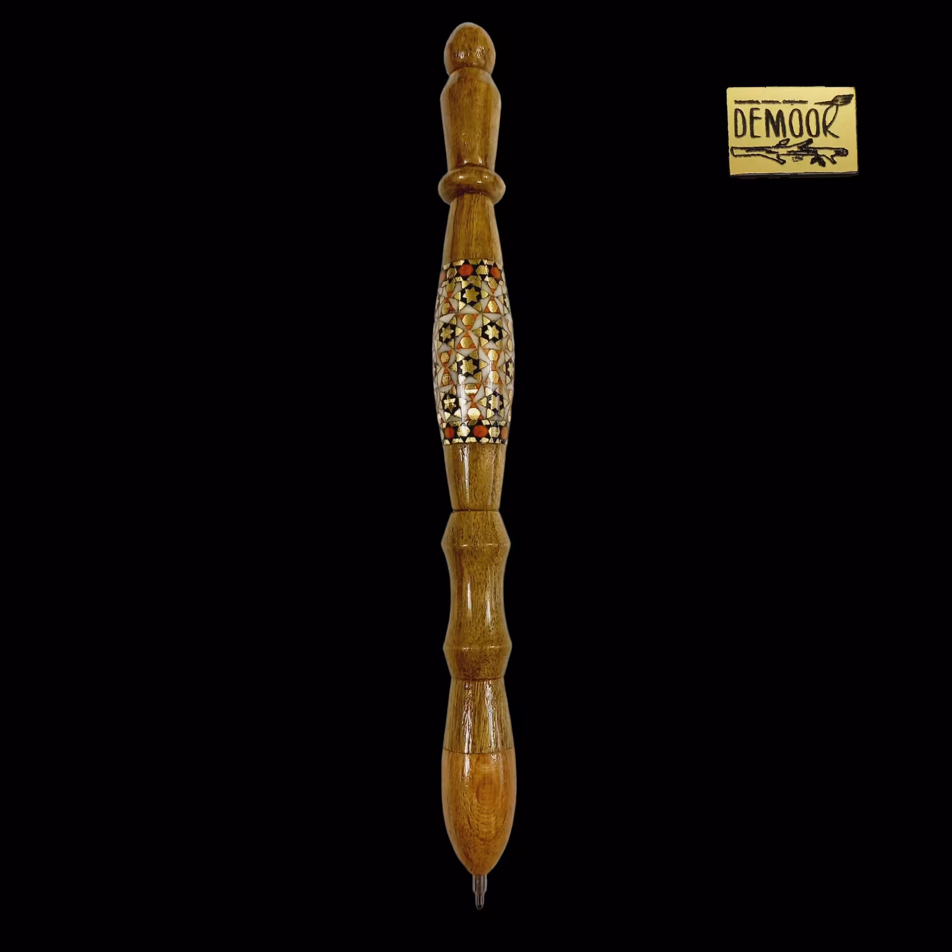 خود‌کار چوبی خاتم کاری با جوهر قابل تعویض، ساخته شده با چوب درخت خرمالو