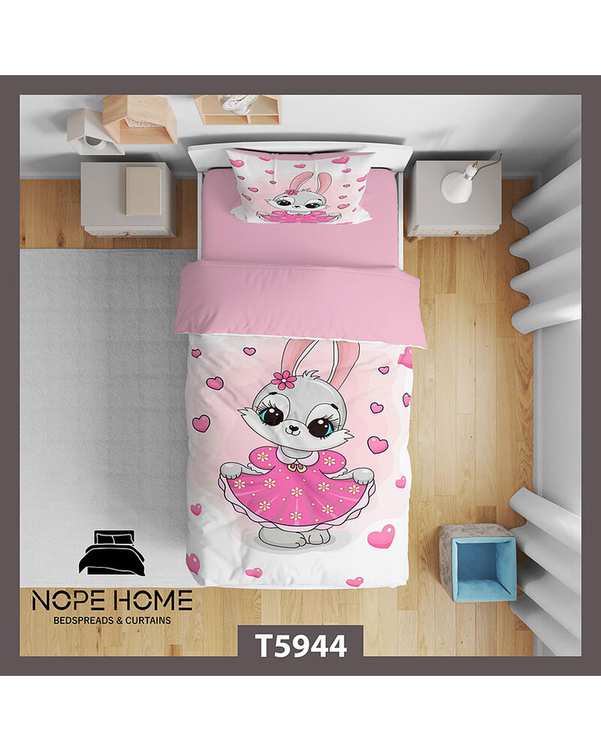 سرویس لحاف روتختی کودک یک نفره 5 تکه نوپه هوم Nopehome طرح خرگوش کد T5944