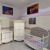 تخت نوزاد نوجوان کار جدید و زیبا با چوب منبت و رنگ های متنوعHI BABY