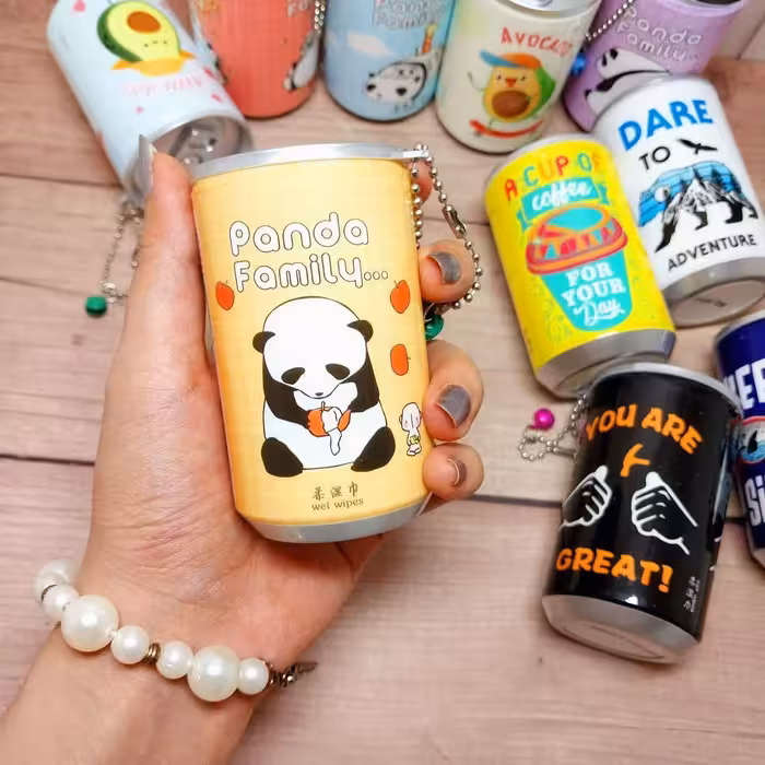 دستما ل مرطوب قوطی 30 تایی جیبی فانتزی کیوت یونیکورنی  توت فرنگی آوکادو پاک کننده آرایش