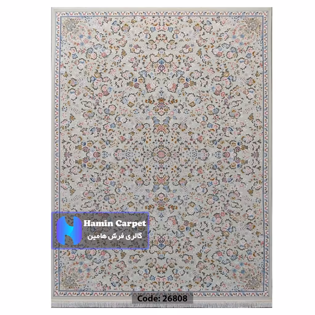 فرش 12 متری 1200 شانه تراکم 3600  نخ اکلریک گل برجسته کد AR26808