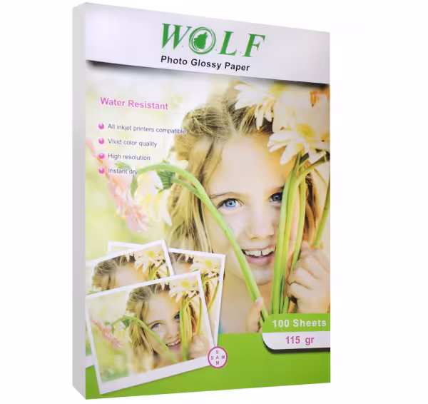 کاغذ فتوگلاسه ولف سایز A4 وزن 115 گرم 100 برگ