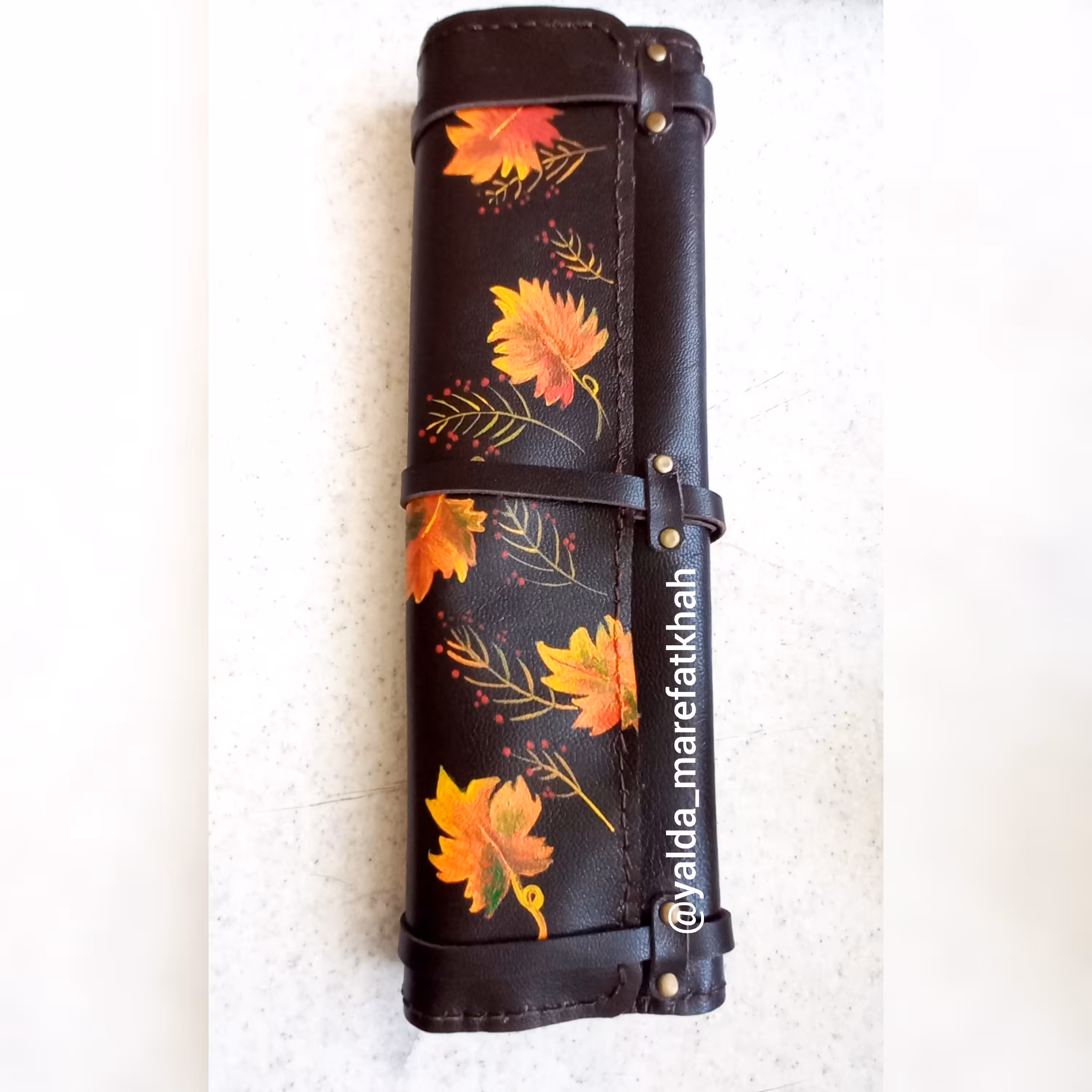 کیف جاقلمی چرم دست دوز