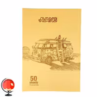 دفتر مشق 50 برگ جلد کرافت طرح اتوبوس آونگ