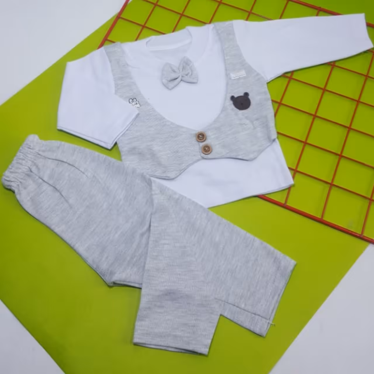 بلوزشلوارنوزادی نخی 2تکه