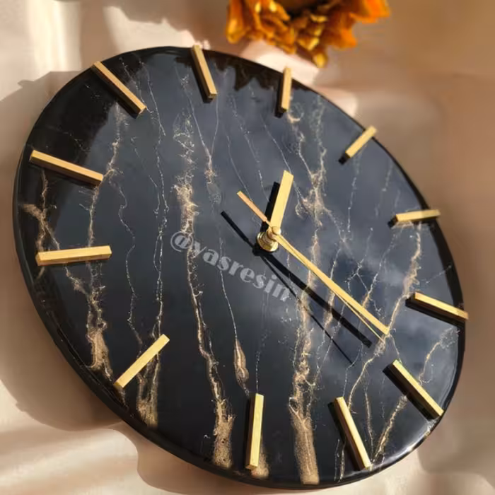 ساعت رزینی طرح مرمر قطر 50 سانت (در رنگ بندی )