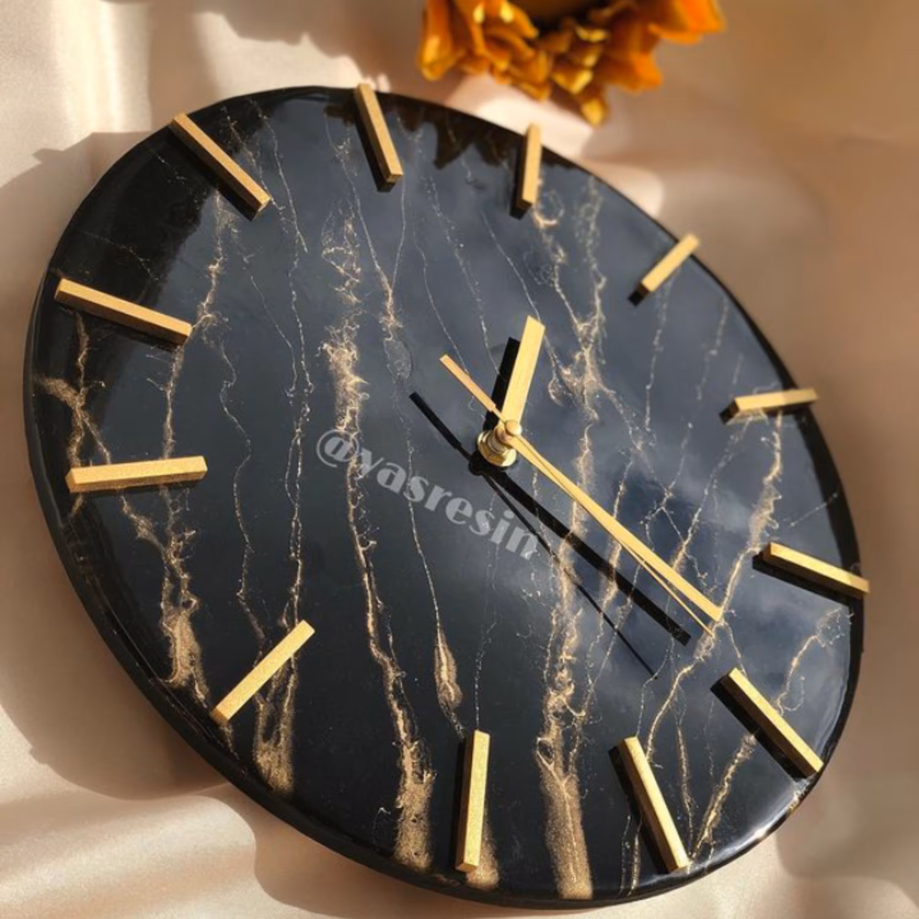 ساعت رزینی طرح مرمر قطر 50 سانت (در رنگ بندی )