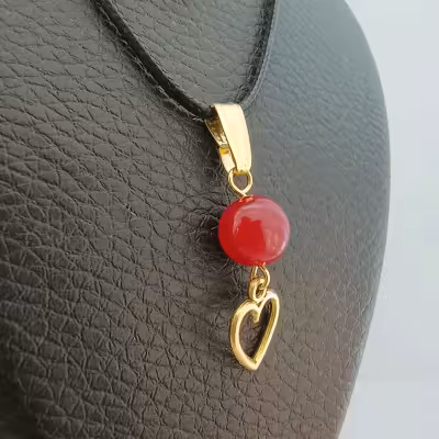 گردنبند جید سرخ پااک قلب a330