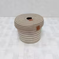 جای دستمال کاغذی قیطان دوزی جنس الیاف پنبه رنگ شیری و نسکافه ای قطر 15 ارتفاع 13 مناسب دستمال کاغذی رولی