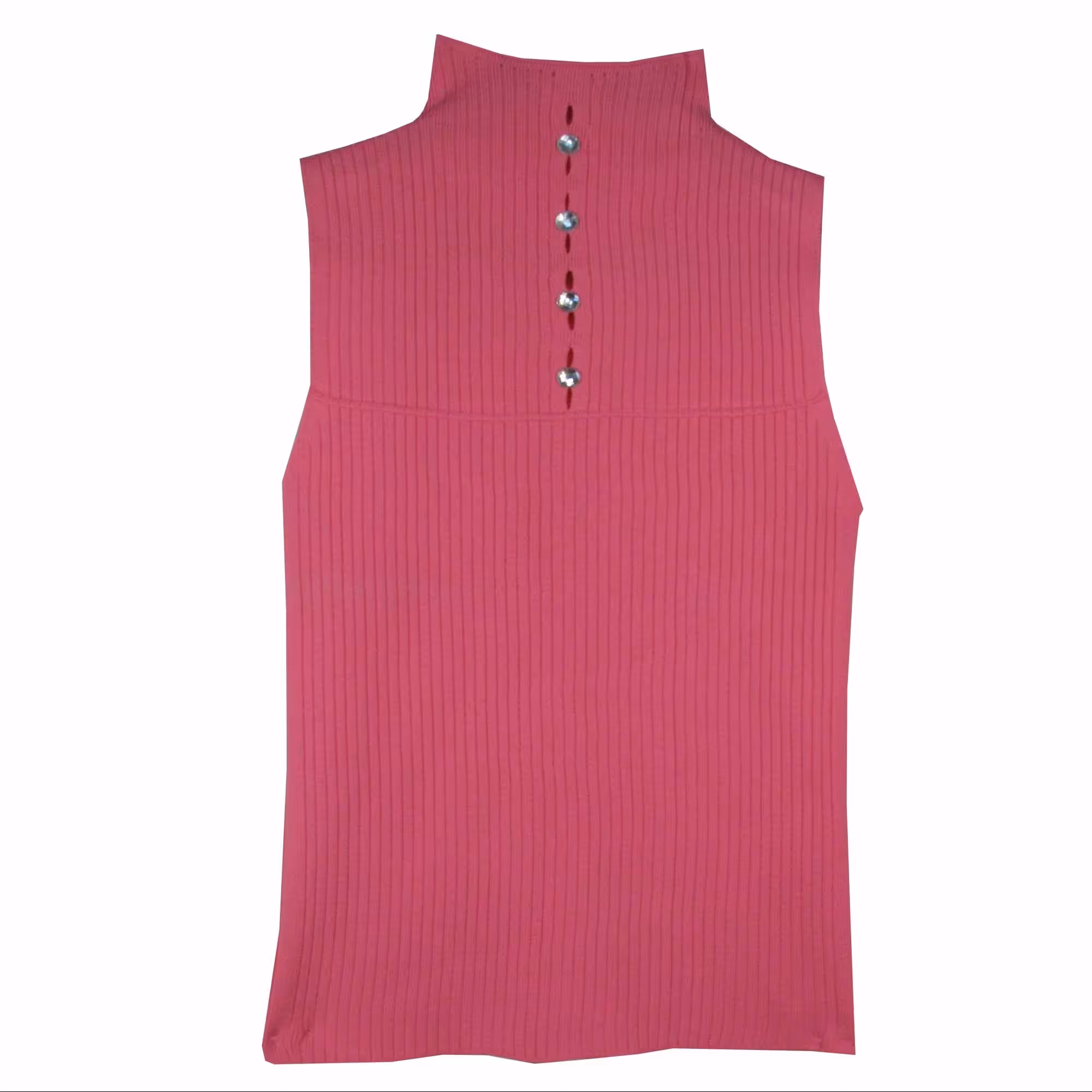 تاپ بافت زنانه مدل یقه سانت رنگ صورتی فری سایز 36 تا 44