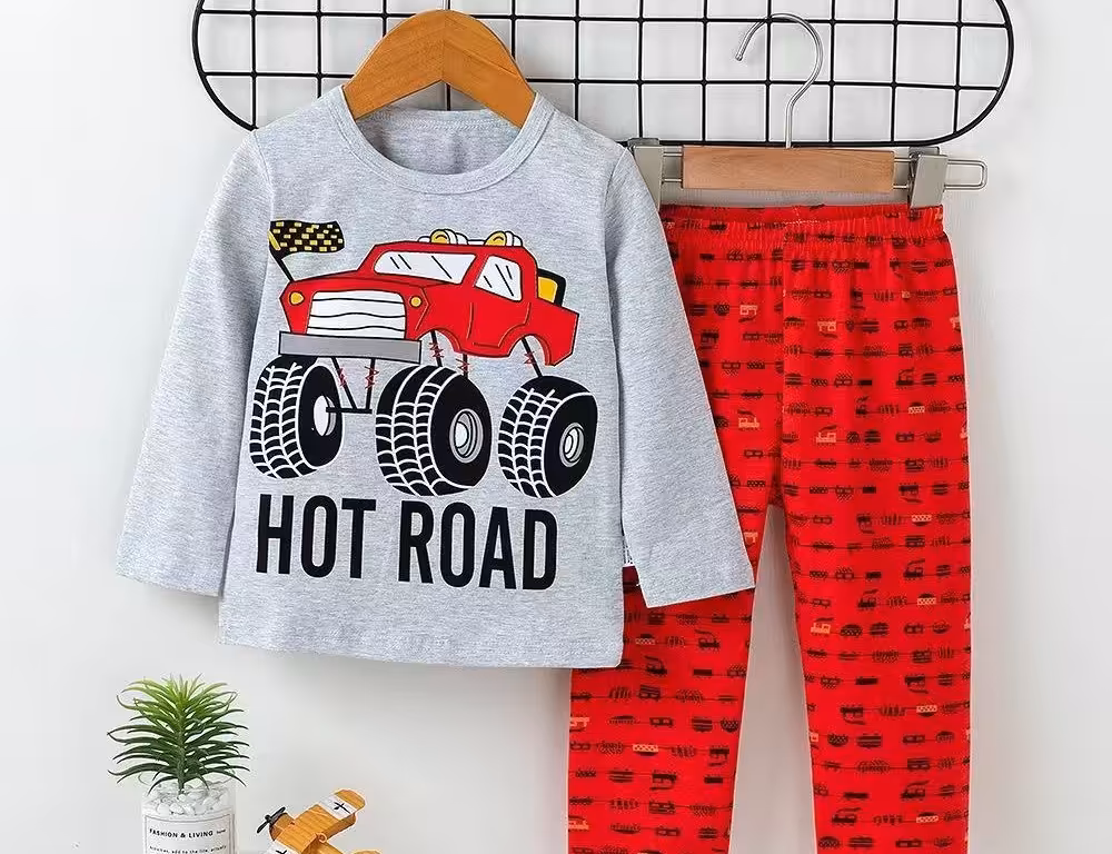 بلوز و شلوار راحتی پسرانه طرح ماشین