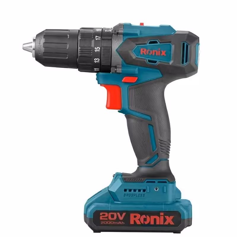 دریل شارژی 20 ولت رونیکس موتور براشلس مدل 8900