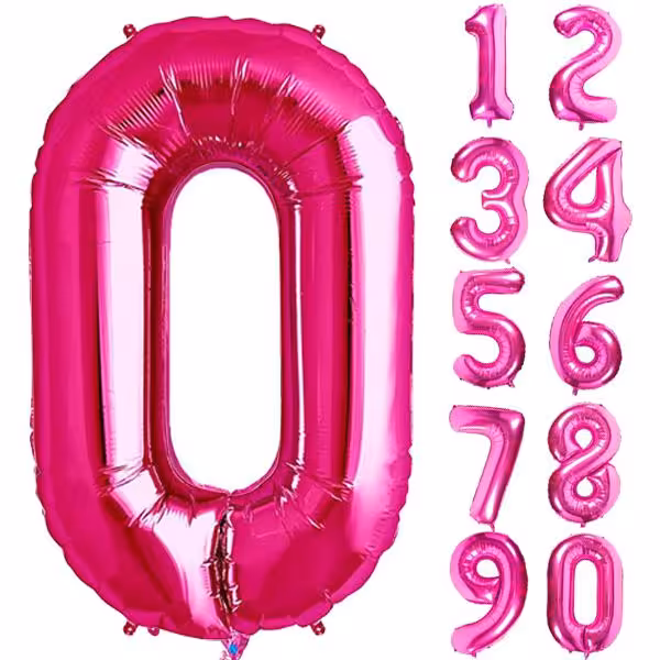 بادکنک فویلی عدد صورتی