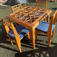 میز 4نفره نراد با گره چینی با انتخاب رنگ پارچه و رنگ چوب،ارسال باباربری پس کرایه