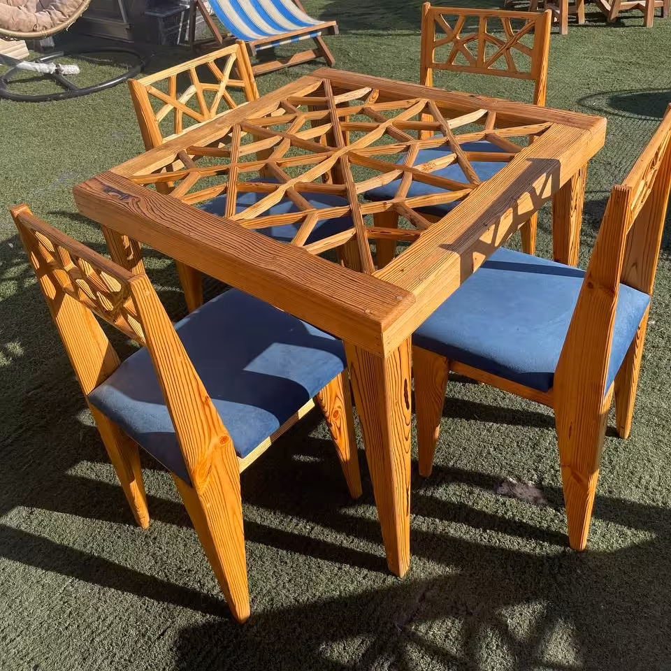 میز 4نفره نراد با گره چینی با انتخاب رنگ پارچه و رنگ چوب،ارسال باباربری پس کرایه