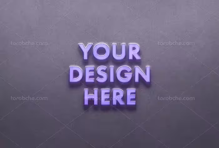 موکاپ لوگوی سه بعدی از زاویه رو برو | گرافیک با طعم تربچه