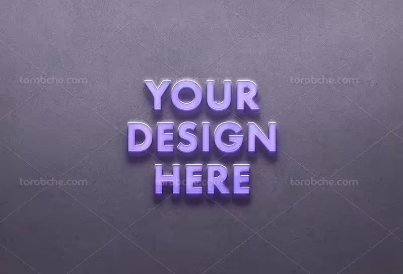 موکاپ لوگوی سه بعدی از زاویه رو برو | گرافیک با طعم تربچه