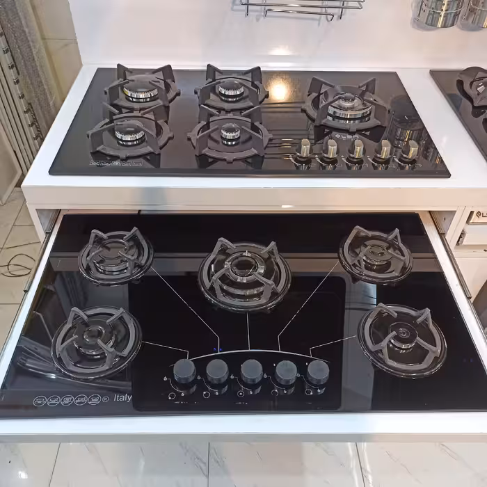 گاز صفحه ای رومیزی شیشه ای فندک دار