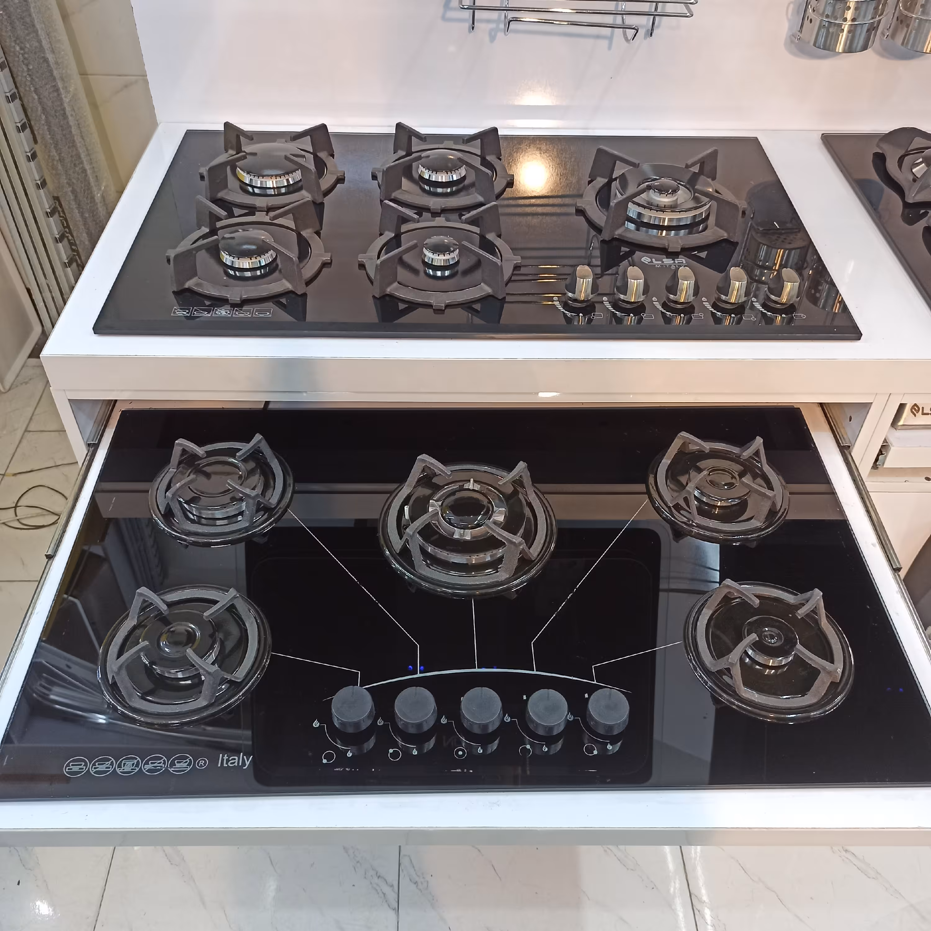 گاز صفحه ای رومیزی شیشه ای فندک دار