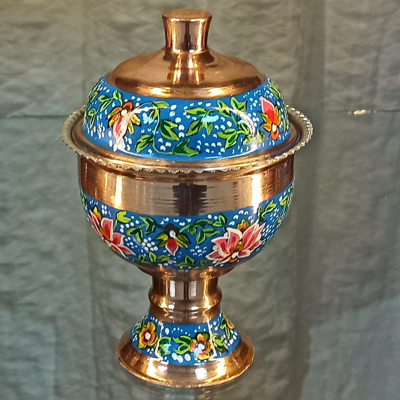 شکلات خوری پایه دار سایز کوچک مسی