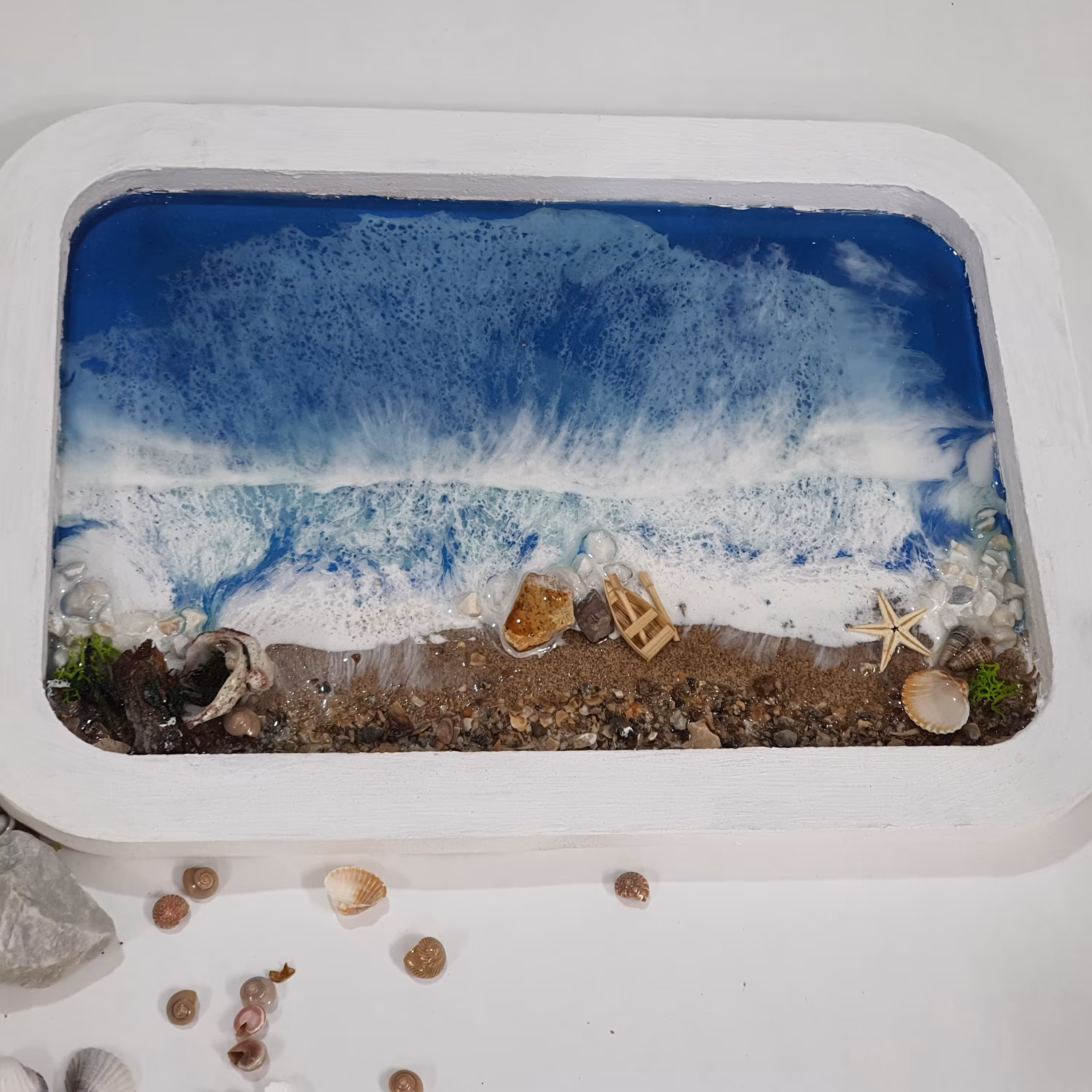 تابلو دریا دولایه رزینی کاملا طبیعی و تماما هنر دست