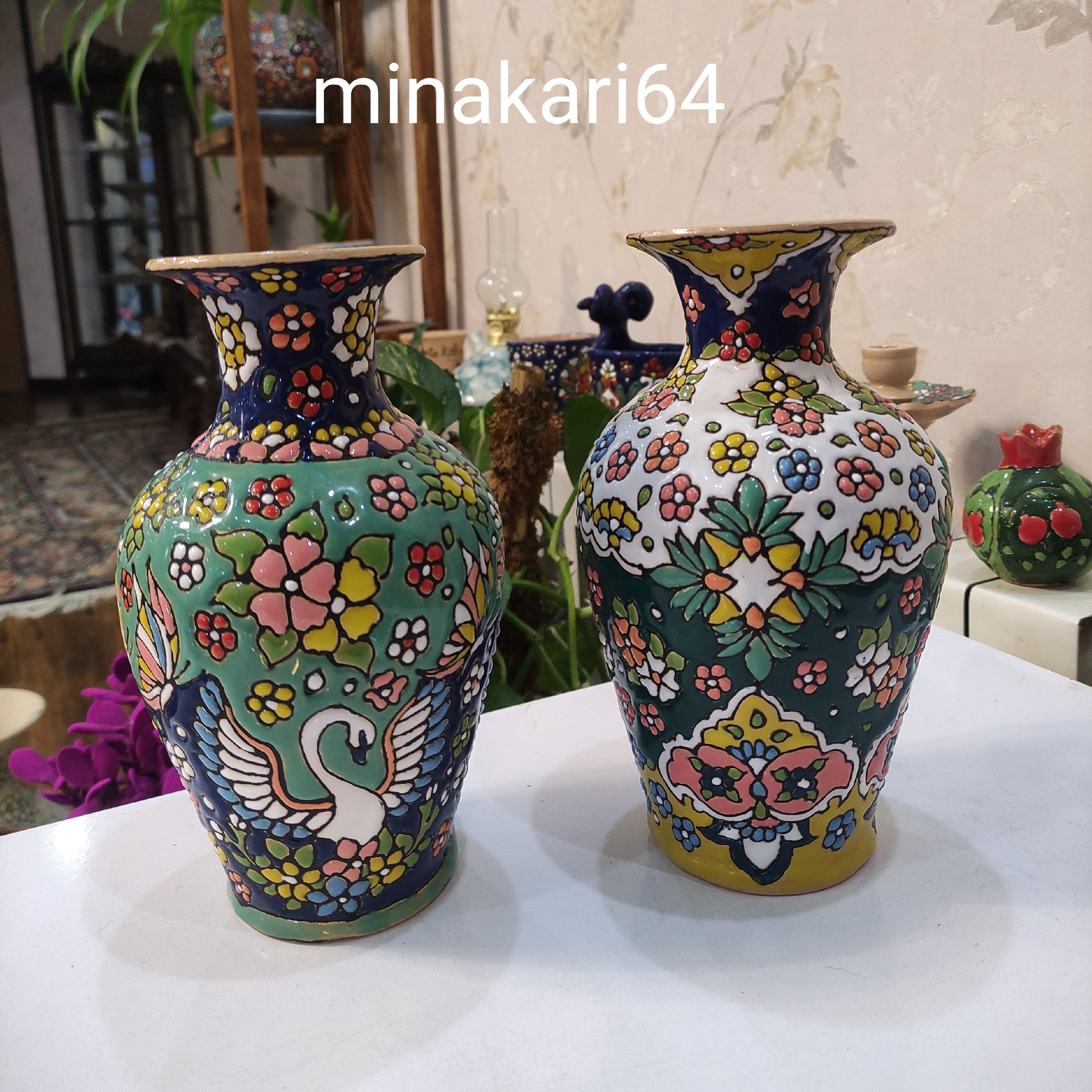 گلدان 20سانتی میناکاری