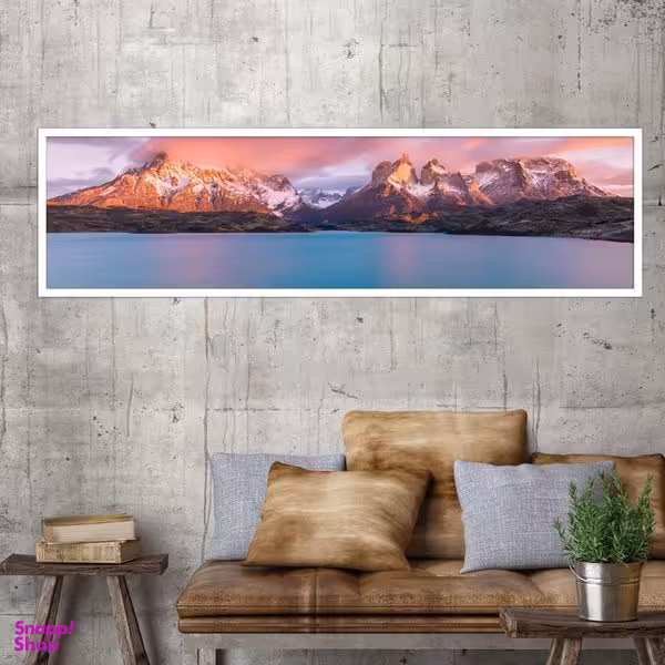 تابلو بکلیت طرح منظره کوه و دریاچه مدل کشیده W-7641