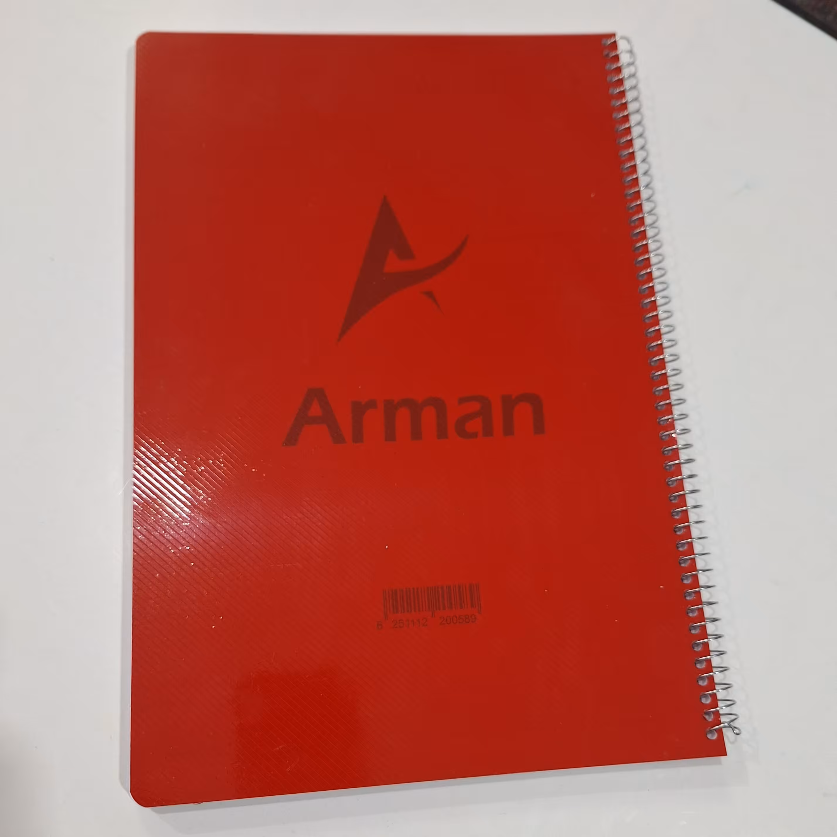 دفتر 100 برگ رحلی فنری آرمان  جلد طلقی