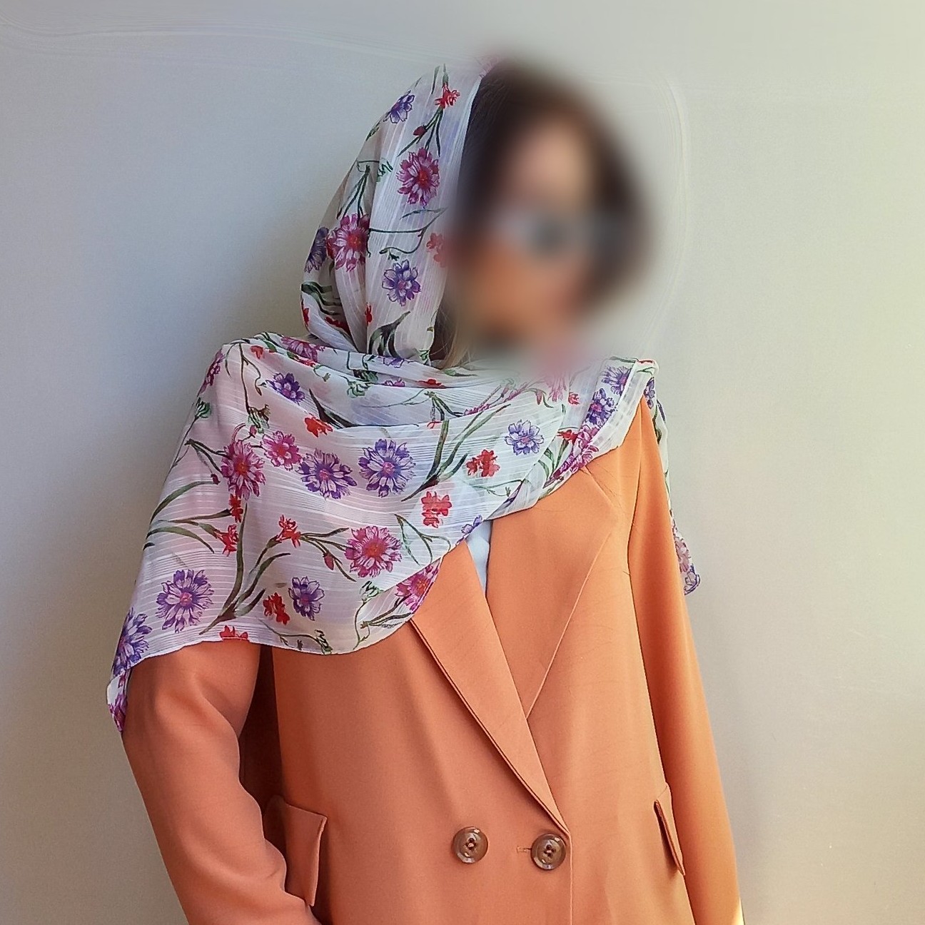 شال حریر گلدار