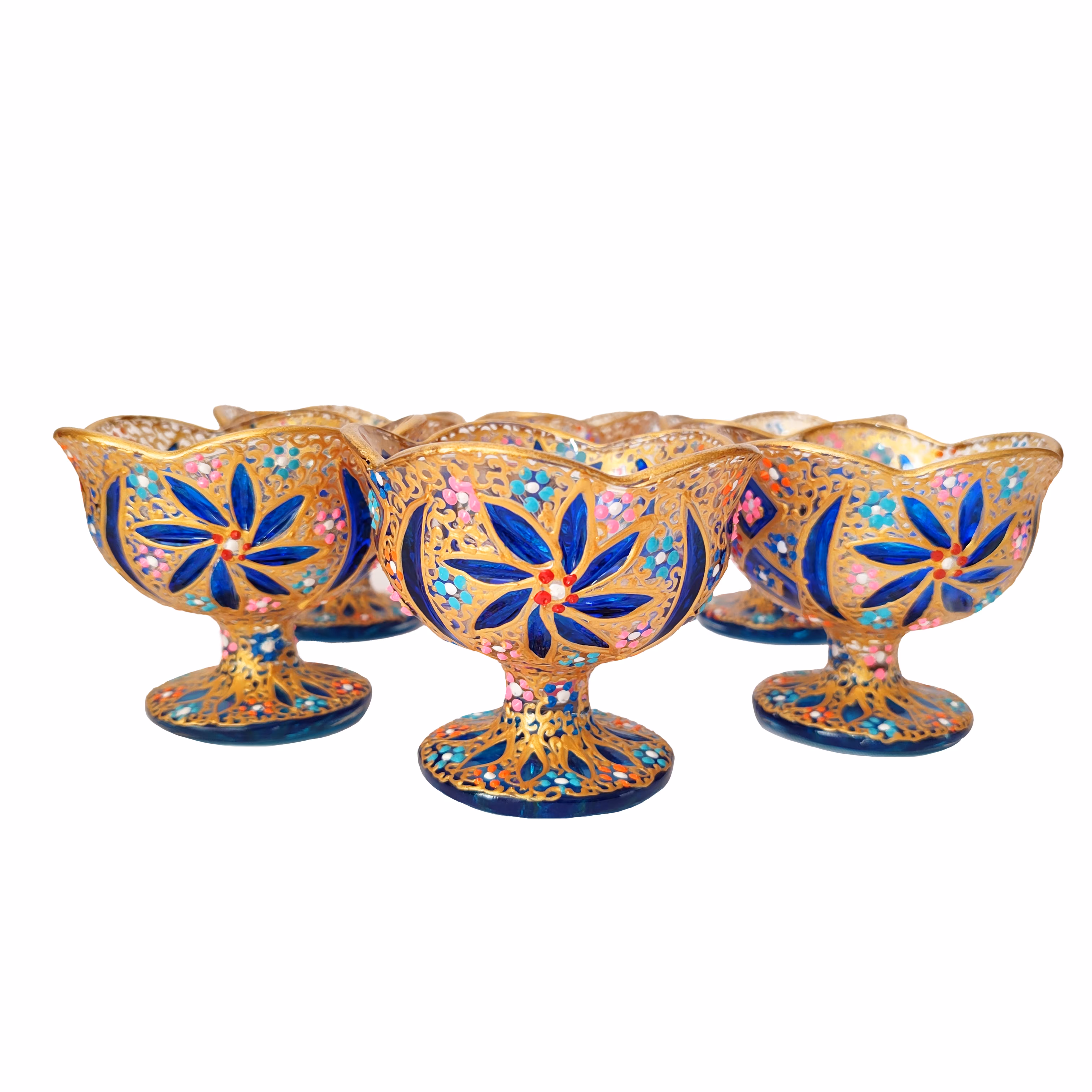 آجیل خوری و بستنی خوری بلور 6 تایی 