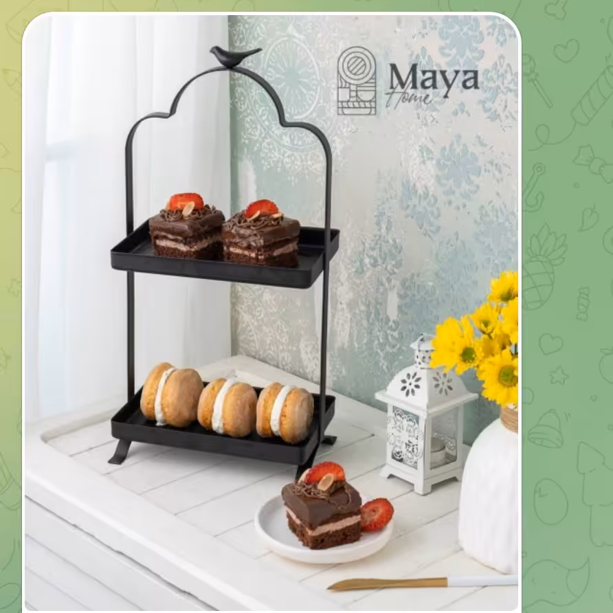 شیرینی خوری  دو طبقه فلزی 
طرح پرنده کد مختاری با ارسال رایگان