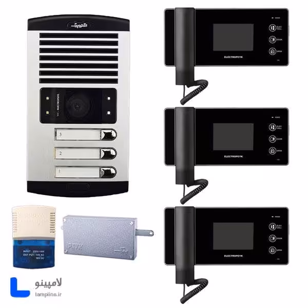 بسته کامل 3 واحدی دربازکن تصویری الکتروپیک 3.5 اینچ لمسی مدل 1196