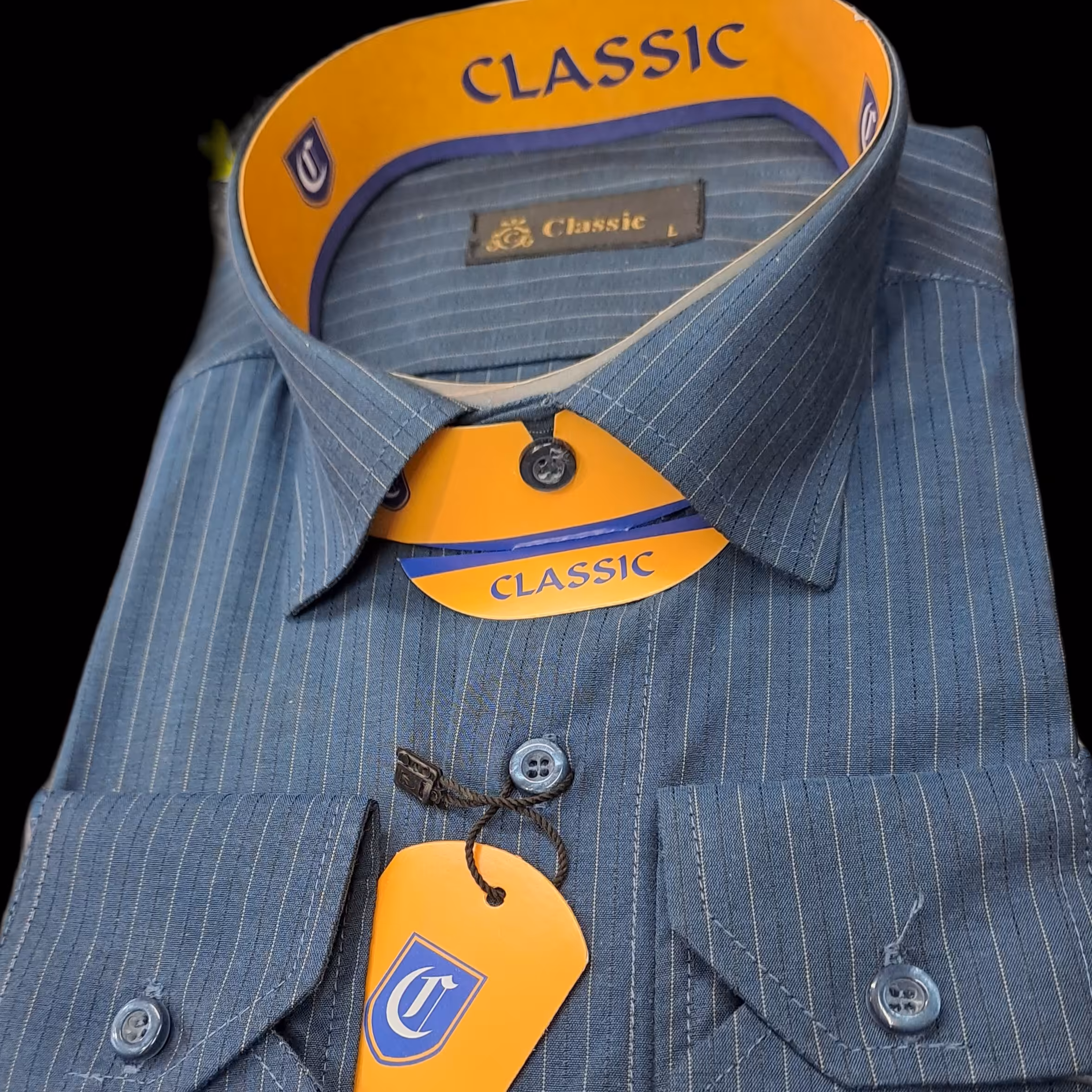 پیراهن مردانه راه راه دیپلمات نخی تکرنگ جذاب