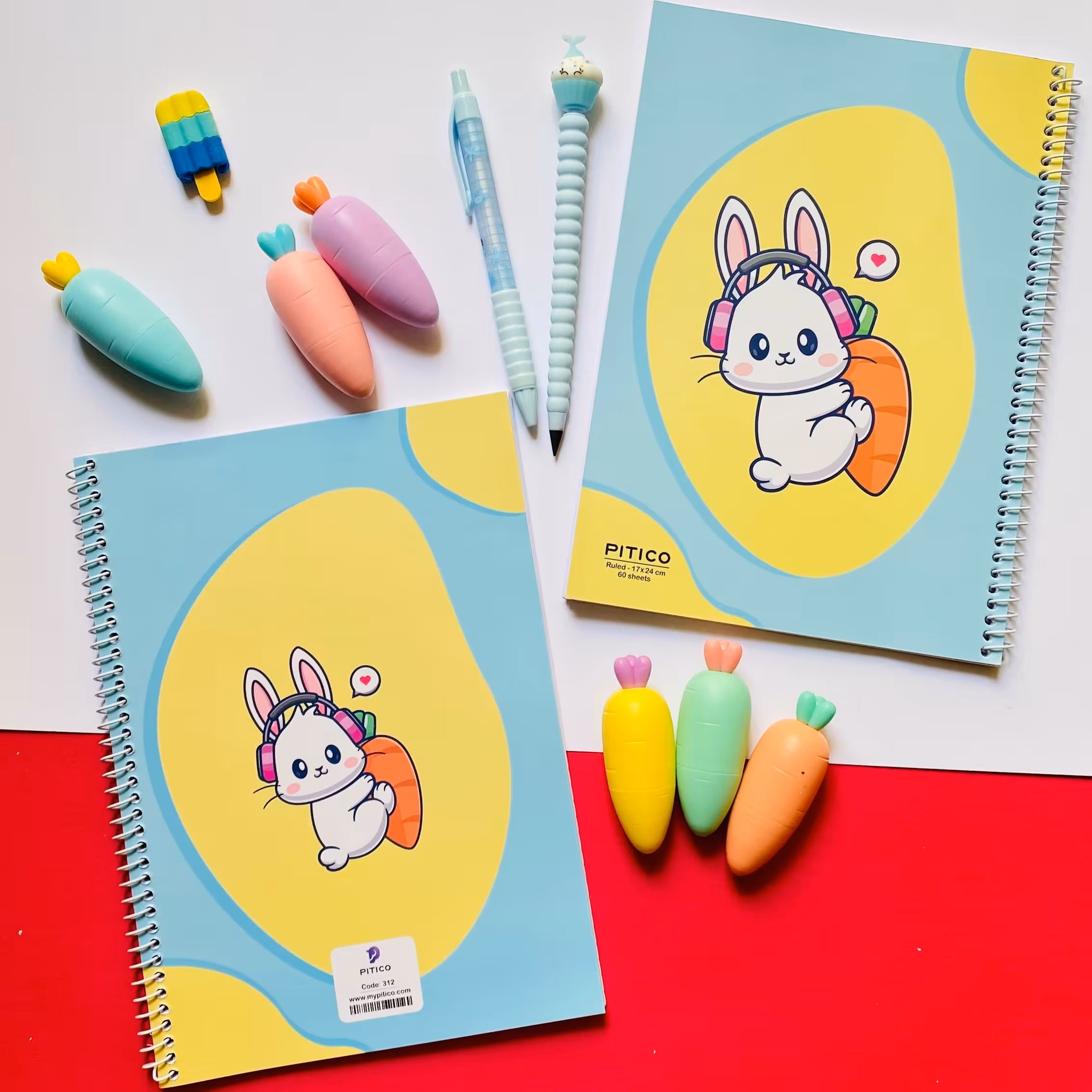 دفتر مشق 60 برگ سیمی فانتزی عروسکی خرگوش هویج