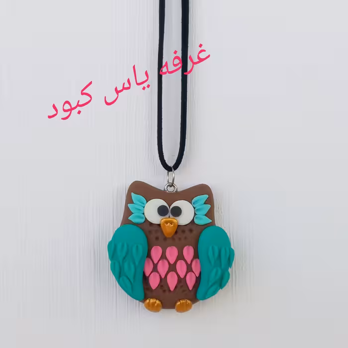 آویز  ماشین جاکلیدی جغد خمیر پلیمری