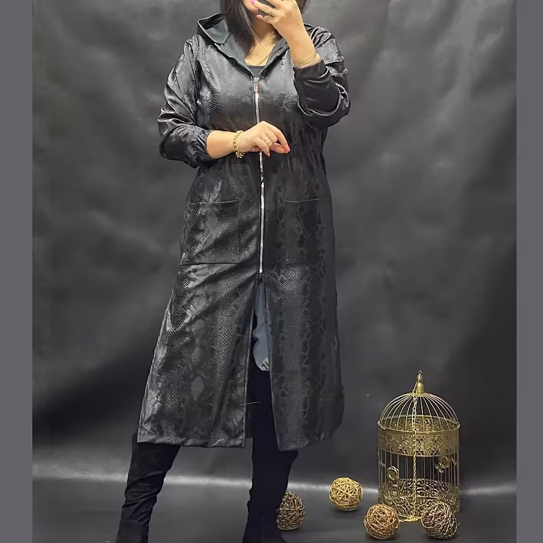 بارونی سیلیکونی طرح پوست ماری بغل چاکدار