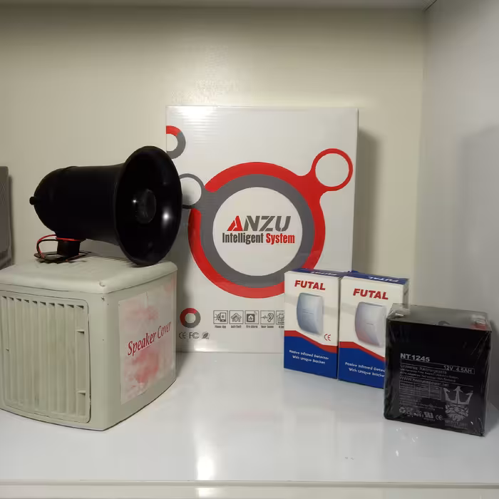 پک دزدگیر آنزو به همراه 2چشمی و باطری و آژیر  با یکسال گارانتی