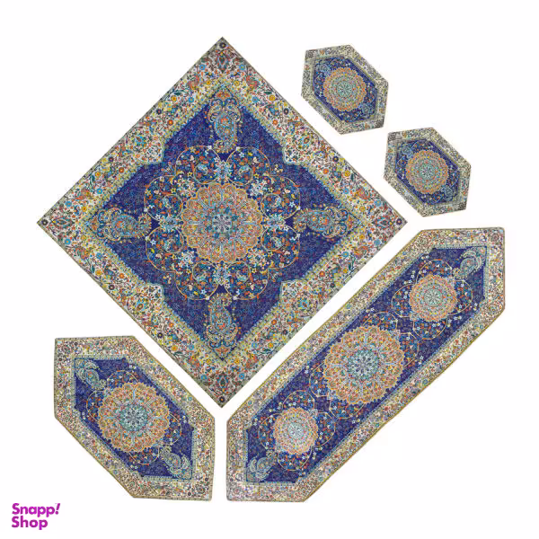 ست رومیزی 5 تکه رومیزی ترمه طرح افشار کد Af-1007