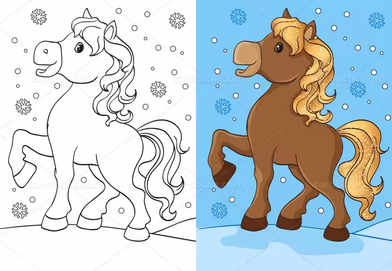 وکتور نقاشی نقطه ای اسب | گرافیک با طعم تربچه