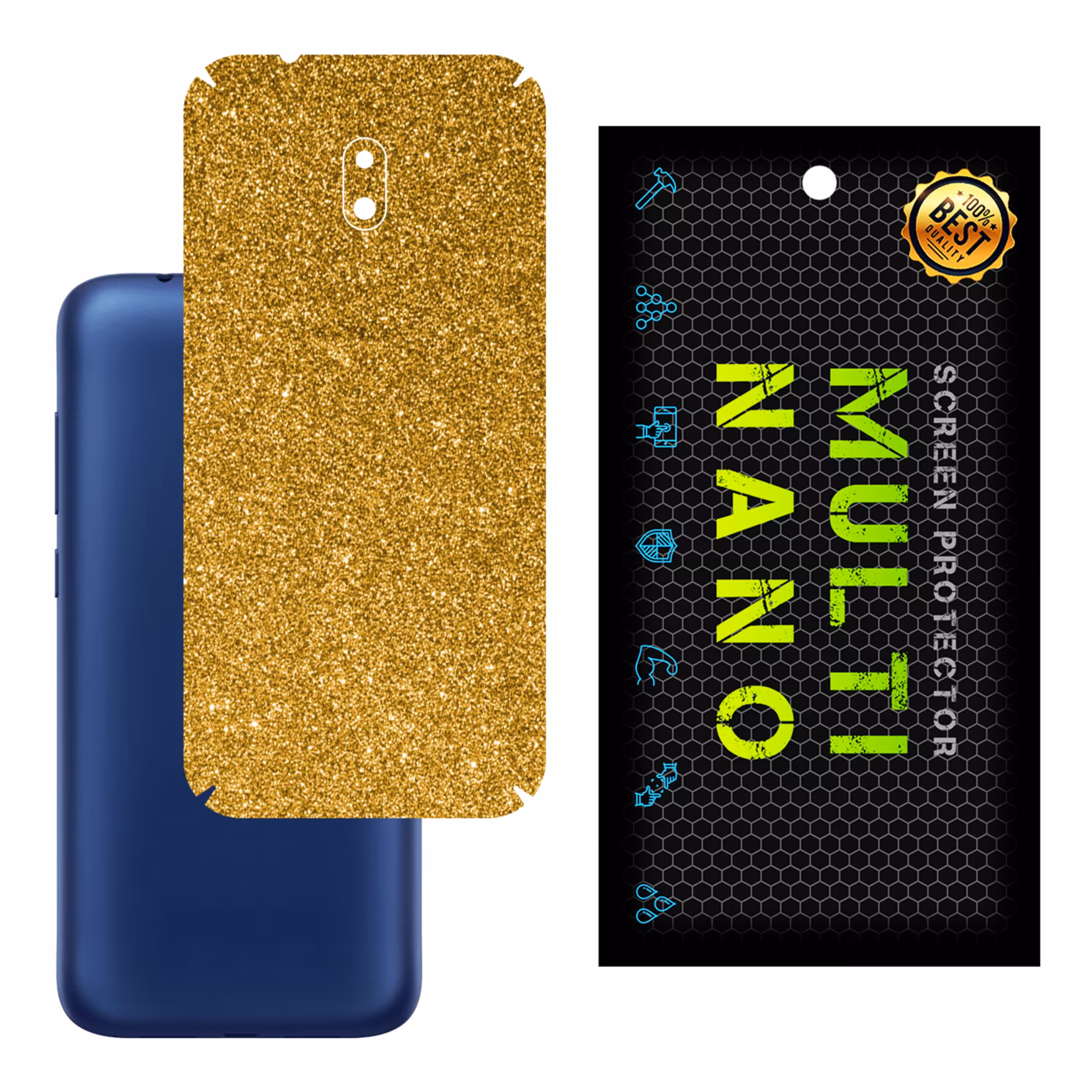 برچسب پوششی MultiNano مدل X-G1F-Gold برای پشت موبایل نوکیا C1 Plus