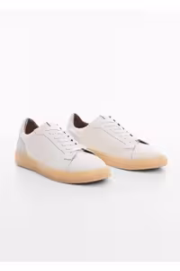 اسنیکر سفید مردانه کفش ورزشی پوست 57010896 MANGO Man