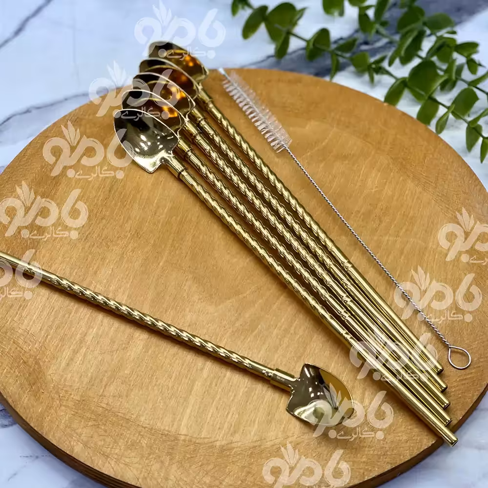 نی قاشقی استیل وارداتی طرح بیل