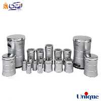 سرویس آشپزخانه 18 پارچه کمر باریک خطی نقره ای استیل یونیک UN-4688