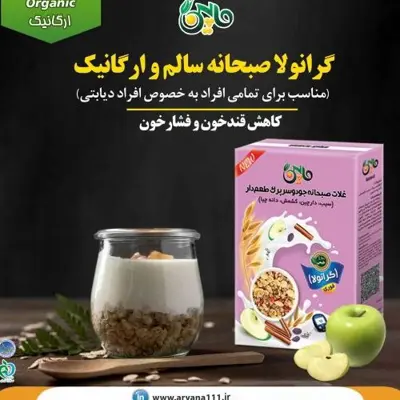 گرانولا 111 مناسب دیابتی ها غلات صبحانه ارگانیک