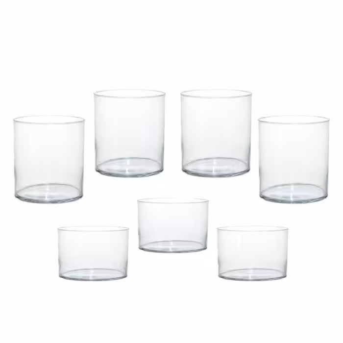 ست هفت سین شیشه ای  7 پارچه - دهانه 12 سانتیمتر (پس کرایه)